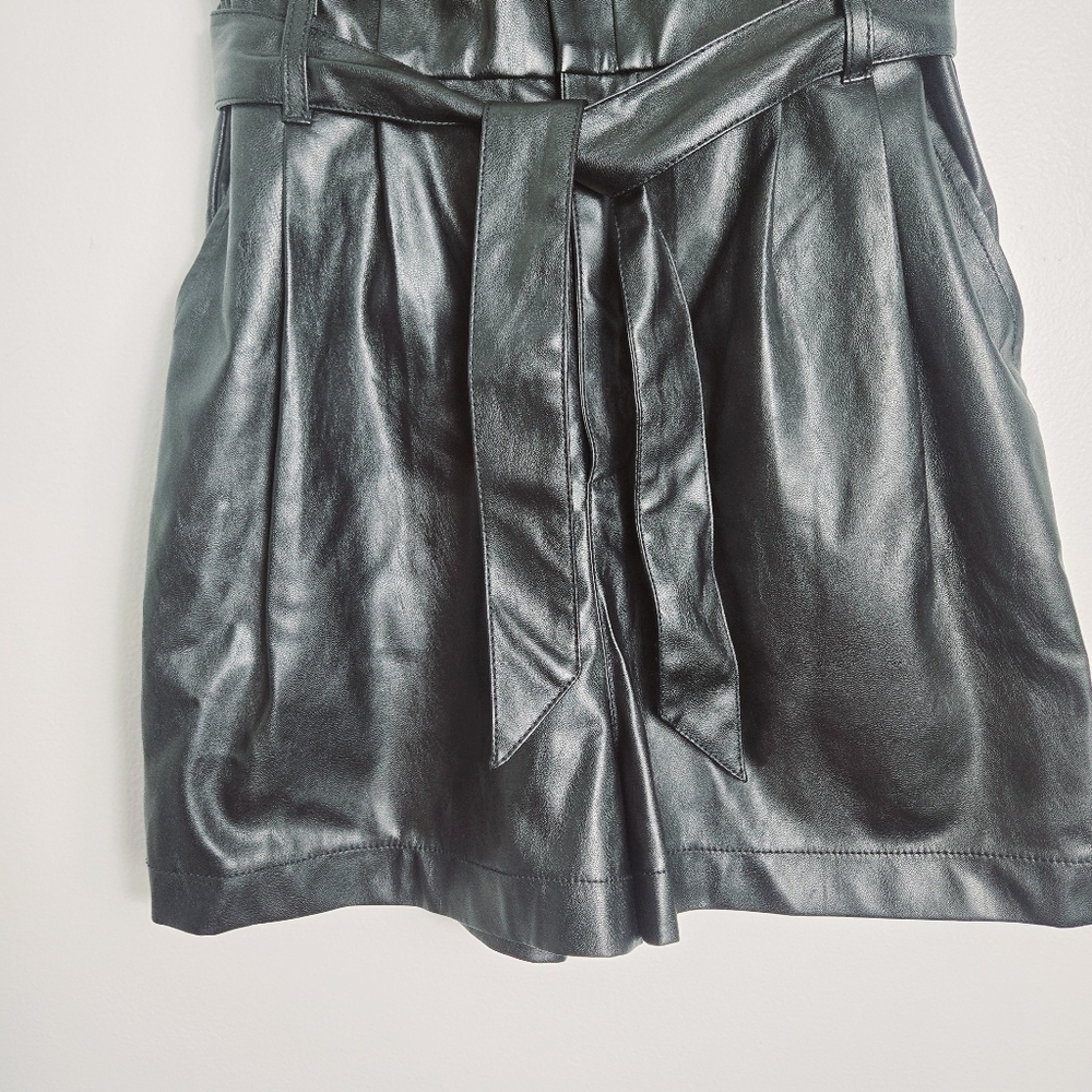 Paige Covina Black Faux Leather Romper - Picture 5 of 10